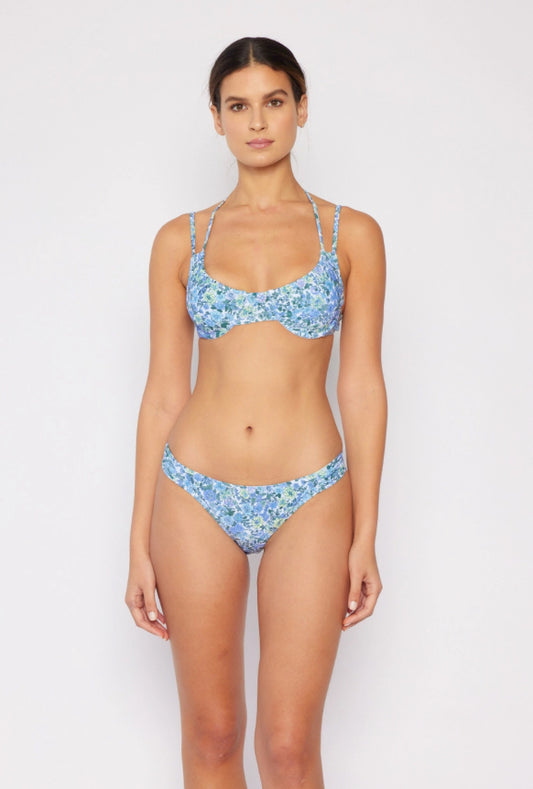 Blue Floral Balconette Bikini