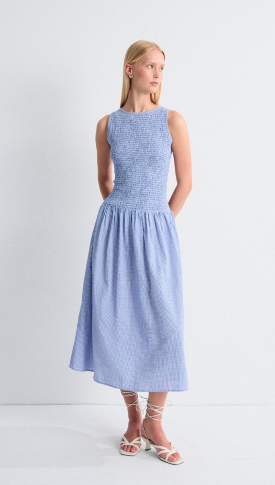 Blue Check cotton dress