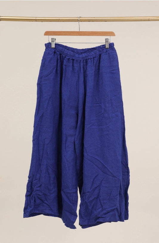 Colette wide leg cropped linen pants