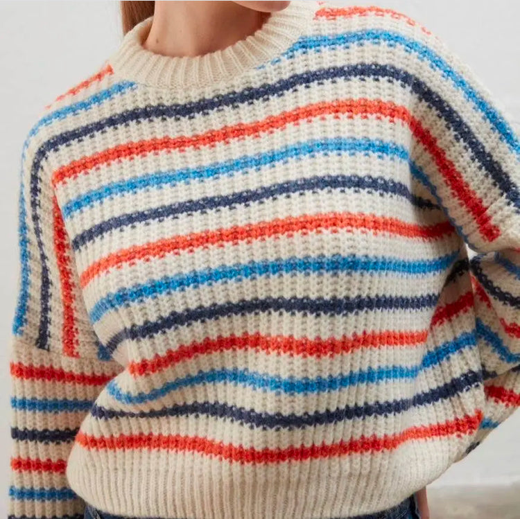 Striped and cropped sweater