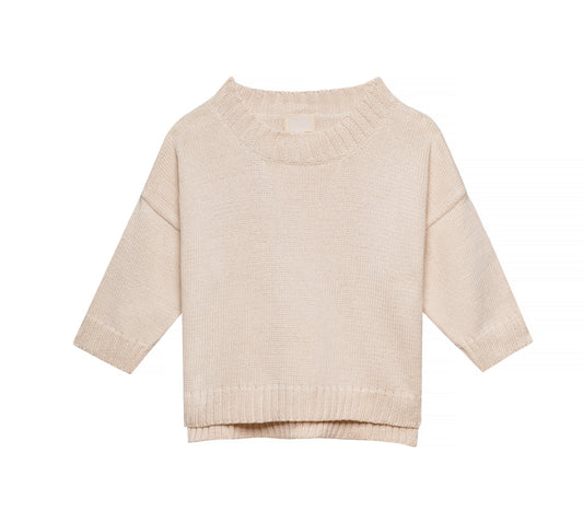 Crop Knit Cream in cotton