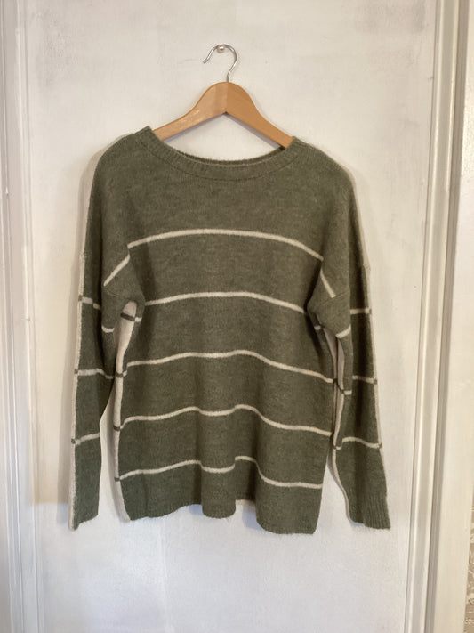 Reversible Olive/Cream knit made in Spain